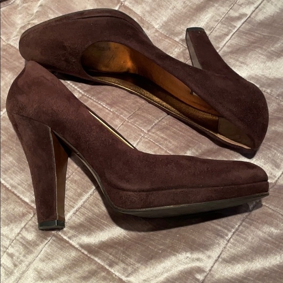 Miu MIU Brown Suede Platform Pumps - Picture 4 of 14